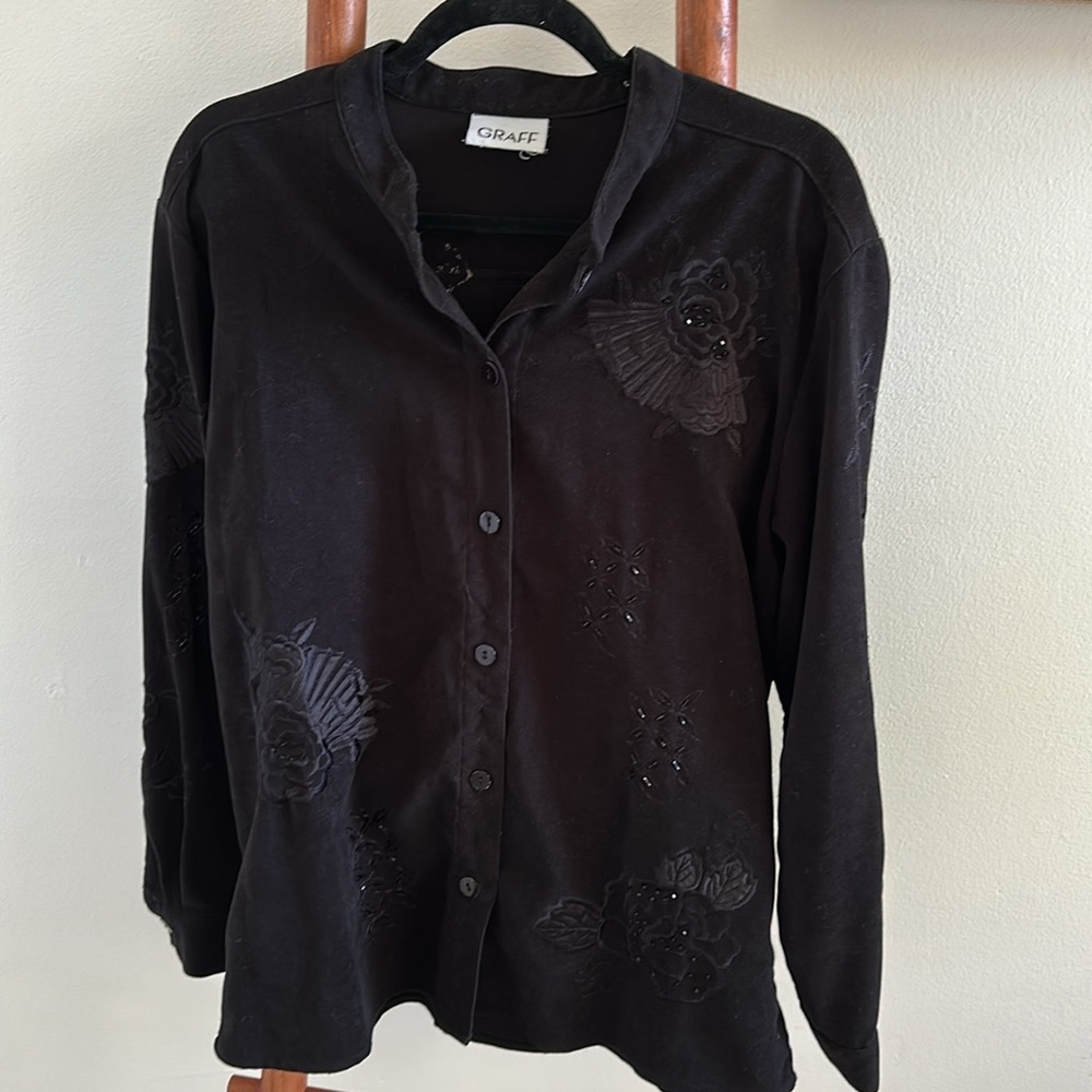 Vintage embroidered shacket